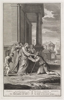 KG 12245
<br/>
Een blinde wordt genezen.
<br/>
<em>Surugue, Louis (1686-1762)</em>